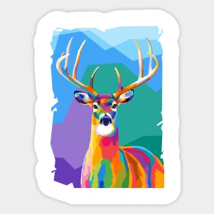 Deer Wpap Art Sticker